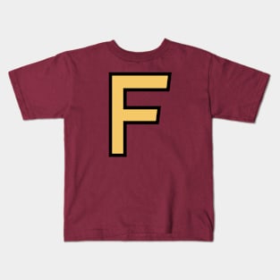 Funky Yellow Letter F Kids T-Shirt